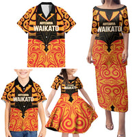 Custom Aotearoa Waikato Family Matching Puletasi and Hawaiian Shirt Maori Pattern New Zealand - Polynesian Pride