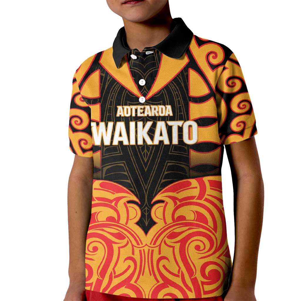 Custom Aotearoa Waikato Kid Polo Shirt Maori Pattern New Zealand - Polynesian Pride