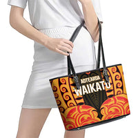 Aotearoa Waikato Leather Tote Bag Maori Pattern New Zealand DT05 - Polynesian Pride