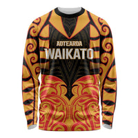 Custom Aotearoa Waikato Long Sleeve Shirt Maori Pattern New Zealand - Polynesian Pride