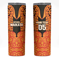 Custom Aotearoa Waikato Skinny Tumbler Maori Pattern New Zealand DT05 Orange - Polynesian Pride