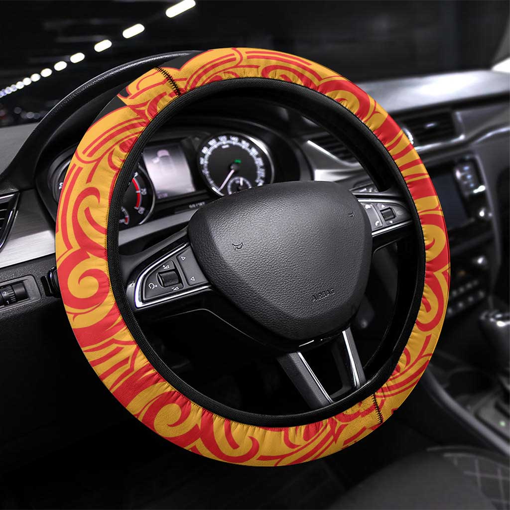 Aotearoa Waikato Steering Wheel Cover Maori Pattern New Zealand - Polynesian Pride