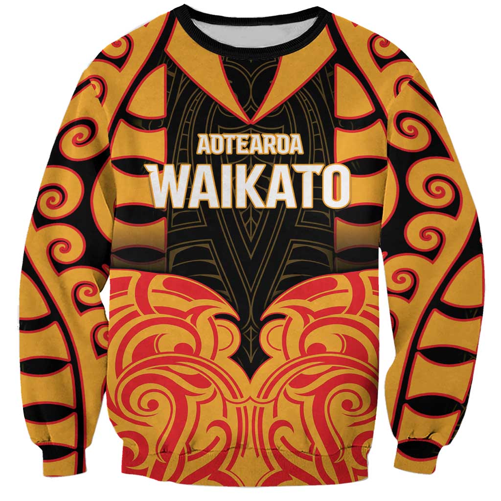 Custom Aotearoa Waikato Sweatshirt Maori Pattern New Zealand - Polynesian Pride