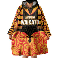 Custom Aotearoa Waikato Wearable Blanket Hoodie Maori Pattern New Zealand - Polynesian Pride