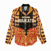 Custom Aotearoa Waikato Women Casual Shirt Maori Pattern New Zealand DT05 - Polynesian Pride