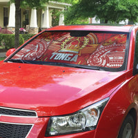Tonga King's Birthday Auto Sun Shade Gold Royal Crown Tribal Patterns