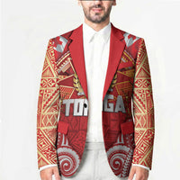 Tonga King's Birthday Blazer Gold Royal Crown Tribal Patterns