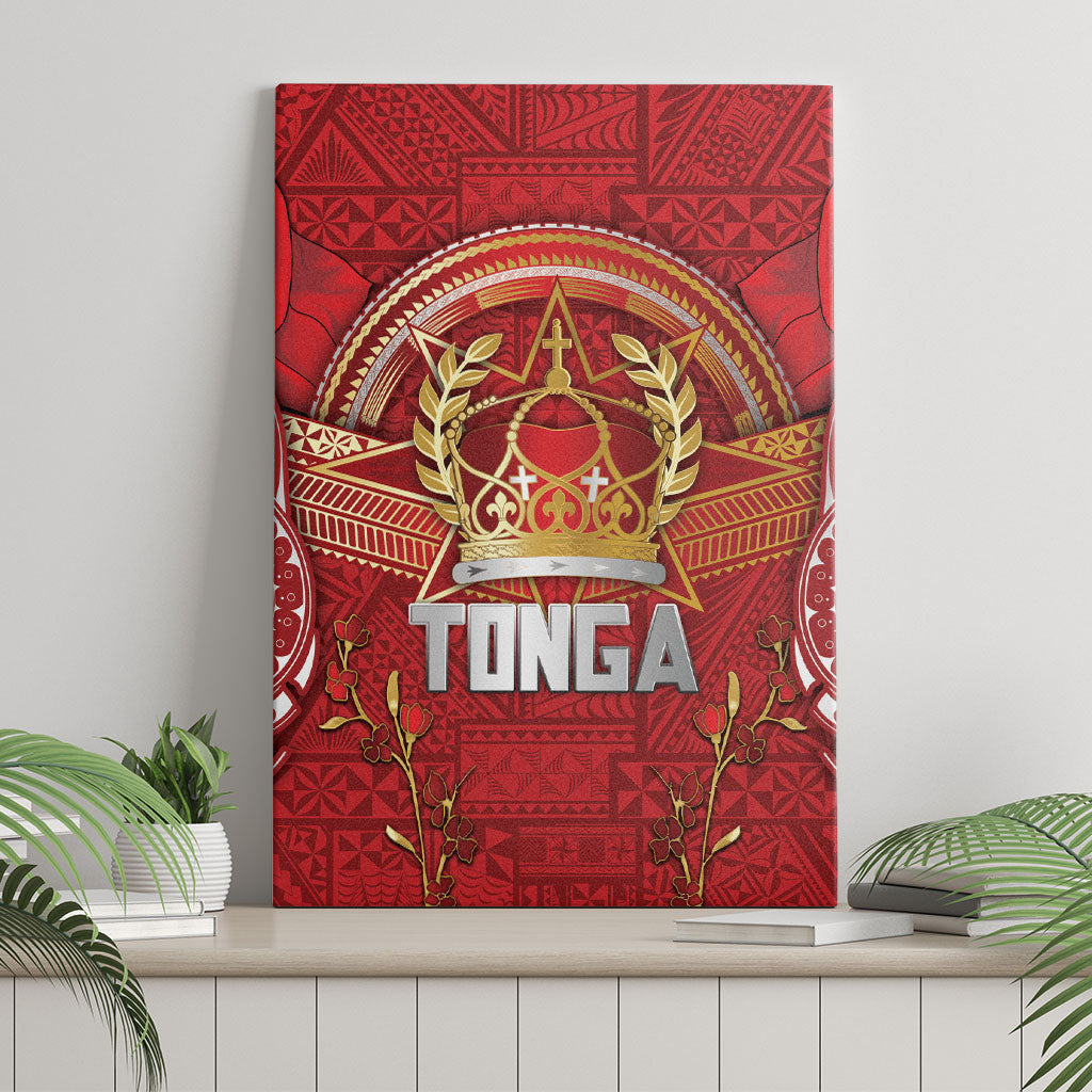 Tonga King's Birthday Canvas Wall Art Gold Royal Crown Tribal Patterns