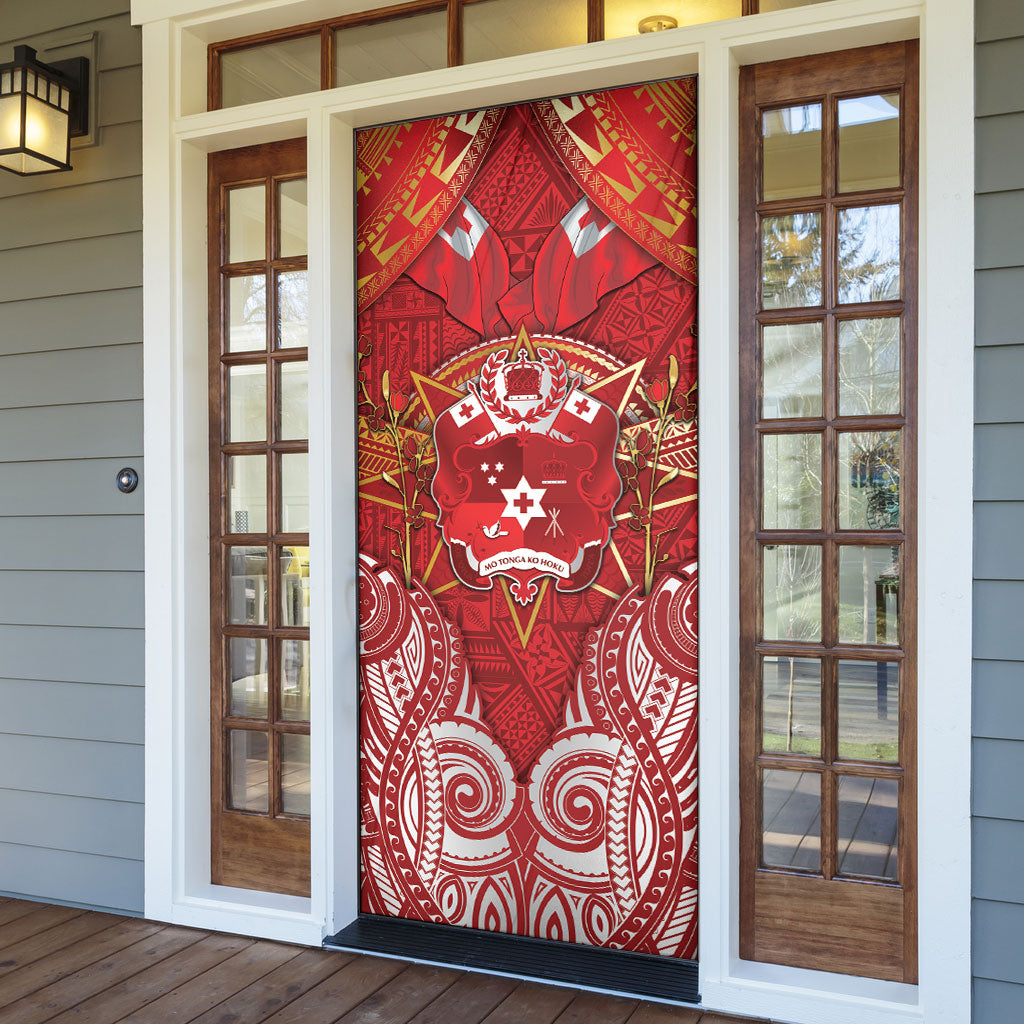 Tonga King's Birthday Door Cover Gold Royal Crown Tribal Patterns