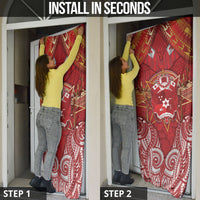 Tonga King's Birthday Door Cover Gold Royal Crown Tribal Patterns