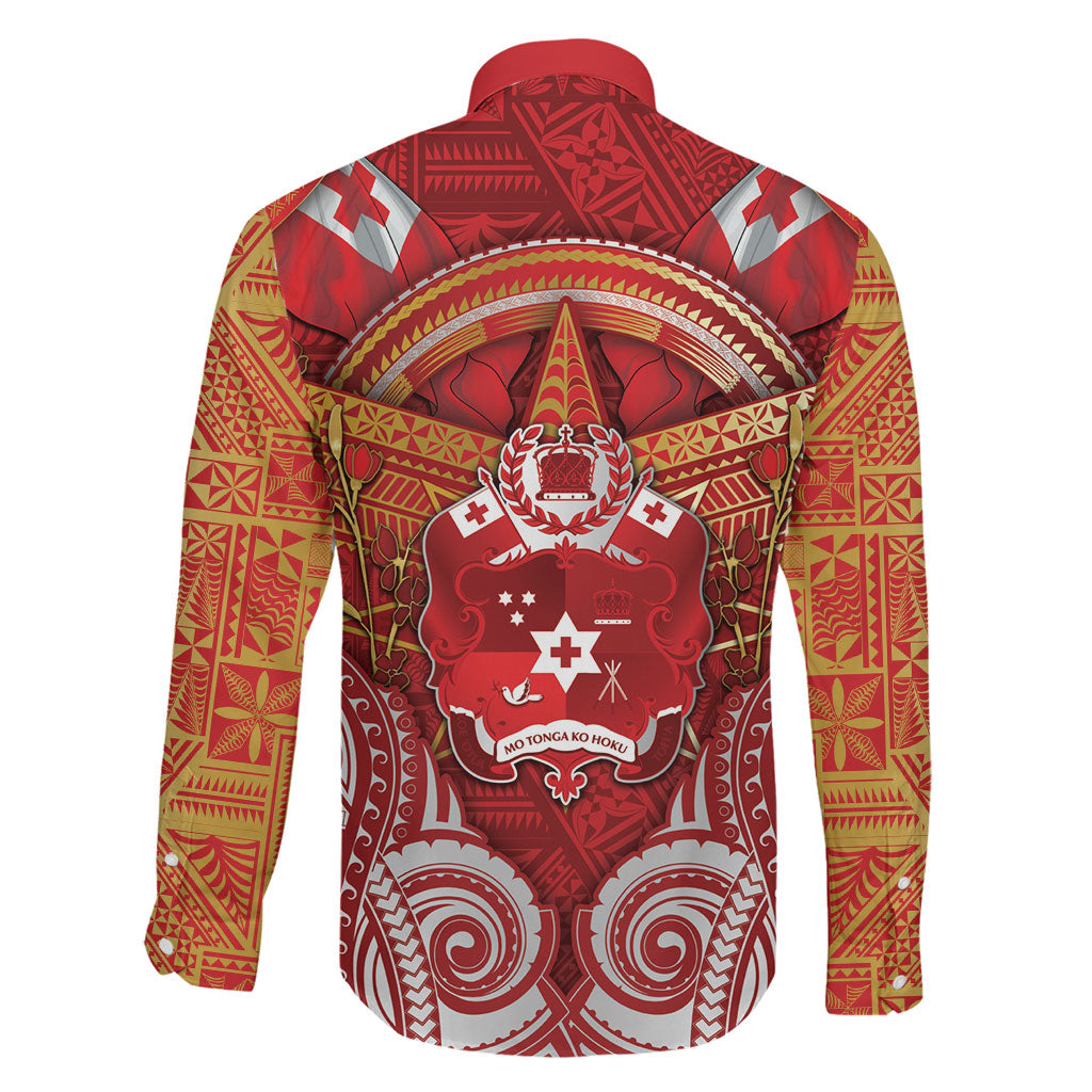 Tonga King's Birthday Family Matching Mermaid Dress and Hawaiian Shirt Gold Royal Crown Tribal Patterns DT05 - Polynesian Pride