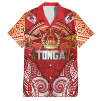 Tonga King's Birthday Family Matching Puletasi and Hawaiian Shirt Gold Royal Crown Tribal Patterns