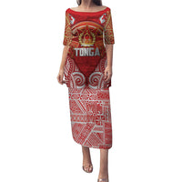 Tonga King's Birthday Family Matching Puletasi and Hawaiian Shirt Gold Royal Crown Tribal Patterns