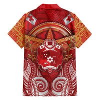 Tonga King's Birthday Family Matching Short Sleeve Bodycon Dress and Hawaiian Shirt Gold Royal Crown Tribal Patterns DT05 - Polynesian Pride