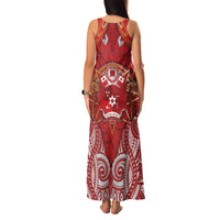 Tonga King's Birthday Family Matching Tank Maxi Dress and Hawaiian Shirt Gold Royal Crown Tribal Patterns DT05 - Polynesian Pride