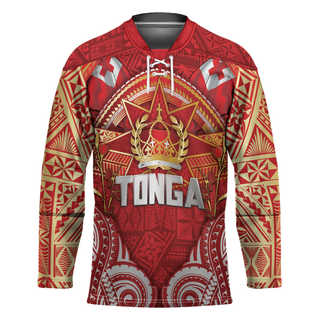 Tonga King's Birthday Hockey Jersey Gold Royal Crown Tribal Patterns