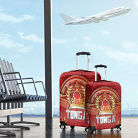 Tonga King's Birthday Luggage Cover Gold Royal Crown Tribal Patterns