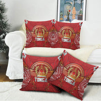 Tonga King's Birthday Pillow Cover Gold Royal Crown Tribal Patterns