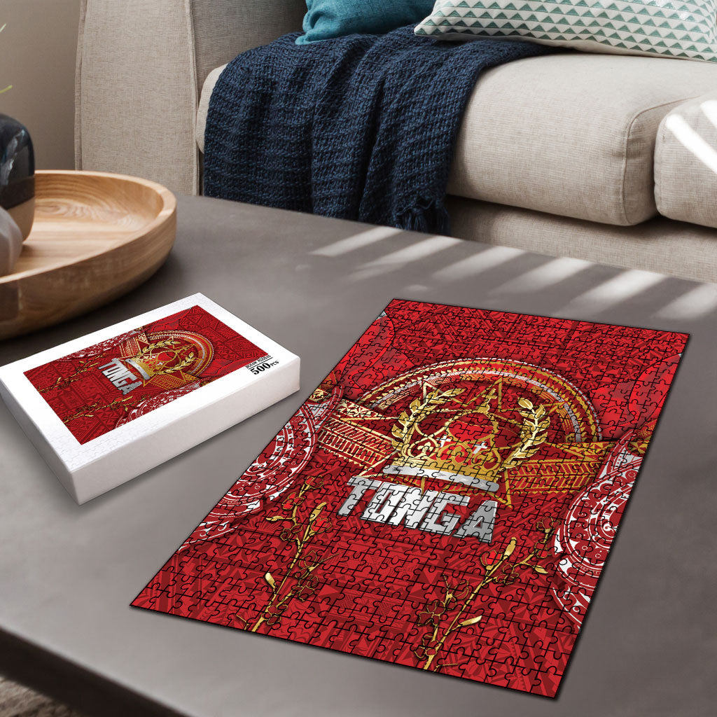 Tonga King's Birthday Puzzle Gold Royal Crown Tribal Patterns