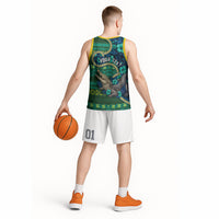Personalised Solomon Islands Independence Day Basketball Jersey Crocodile Hibiscus Tribal Pattern DT05 - Polynesian Pride