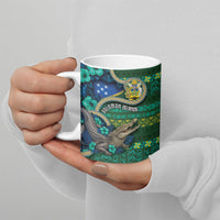 Personalised Solomon Islands Independence Day Ceramic Mug Crocodile Hibiscus Tribal Pattern DT05 - Polynesian Pride