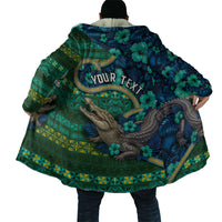 Personalised Solomon Islands Independence Day Cloak Crocodile Hibiscus Tribal Pattern DT05 - Polynesian Pride