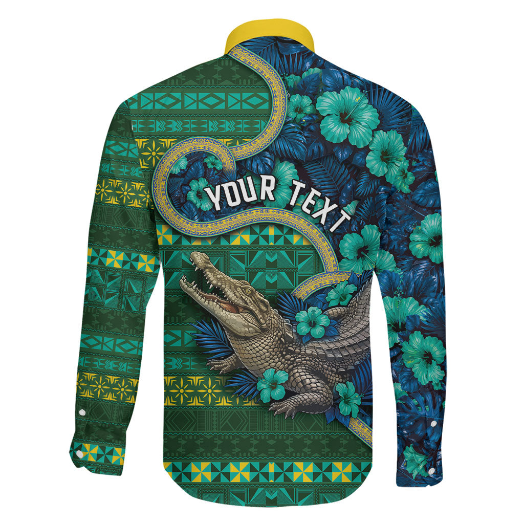 Personalised Solomon Islands Independence Day Family Matching Mermaid Dress and Hawaiian Shirt Crocodile Hibiscus Tribal Pattern DT05 - Polynesian Pride