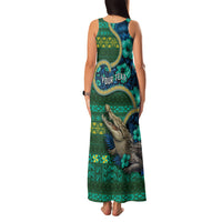 Personalised Solomon Islands Independence Day Family Matching Tank Maxi Dress and Hawaiian Shirt Crocodile Hibiscus Tribal Pattern DT05 - Polynesian Pride