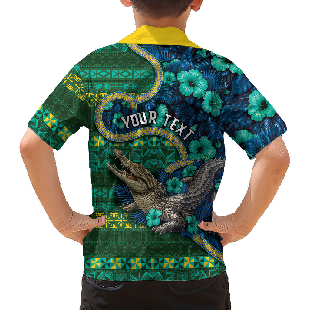 Personalised Solomon Islands Independence Day Hawaiian Shirt Crocodile Hibiscus Tribal Pattern DT05 - Polynesian Pride
