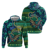 Personalised Solomon Islands Independence Day Hoodie Crocodile Hibiscus Tribal Pattern DT05 - Polynesian Pride