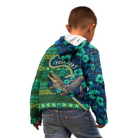 Personalised Solomon Islands Independence Day Kid Hoodie Crocodile Hibiscus Tribal Pattern DT05 - Polynesian Pride