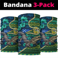 Solomon Islands Independence Day Neck Gaiter Crocodile Hibiscus Tribal Pattern DT05 package One Size: 25*50cm Green - Polynesian Pride