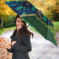 Solomon Islands Independence Day Umbrella Crocodile Hibiscus Tribal Pattern DT05 - Polynesian Pride