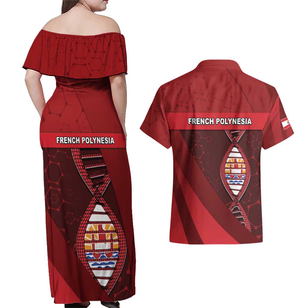 French Polynesia Is In My DNA Couples Matching Off Shoulder Maxi Dress and Hawaiian Shirt DT05 - Polynesian Pride