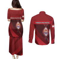 French Polynesia Is In My DNA Couples Matching Puletasi and Long Sleeve Button Shirt DT05 - Polynesian Pride