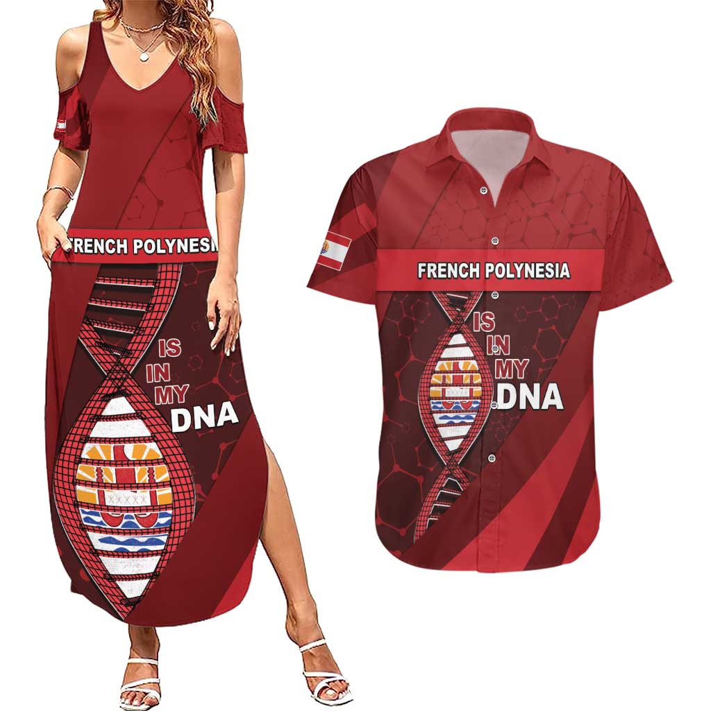 French Polynesia Is In My DNA Couples Matching Summer Maxi Dress and Hawaiian Shirt - Polynesian Pride