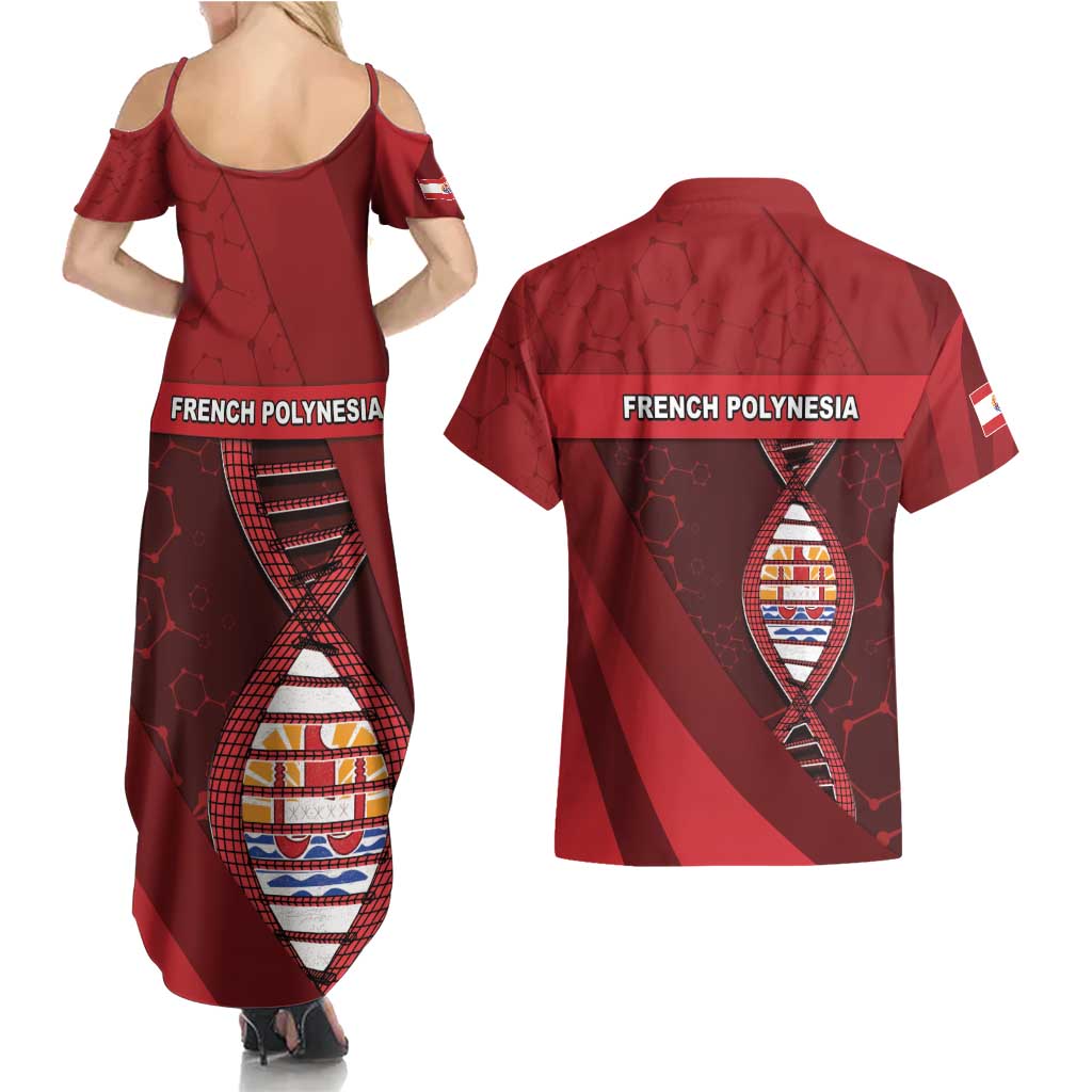 French Polynesia Is In My DNA Couples Matching Summer Maxi Dress and Hawaiian Shirt - Polynesian Pride