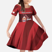 French Polynesia Is In My DNA Family Matching Mermaid Dress and Hawaiian Shirt DT05 Daughter's Dress Red - Polynesian Pride