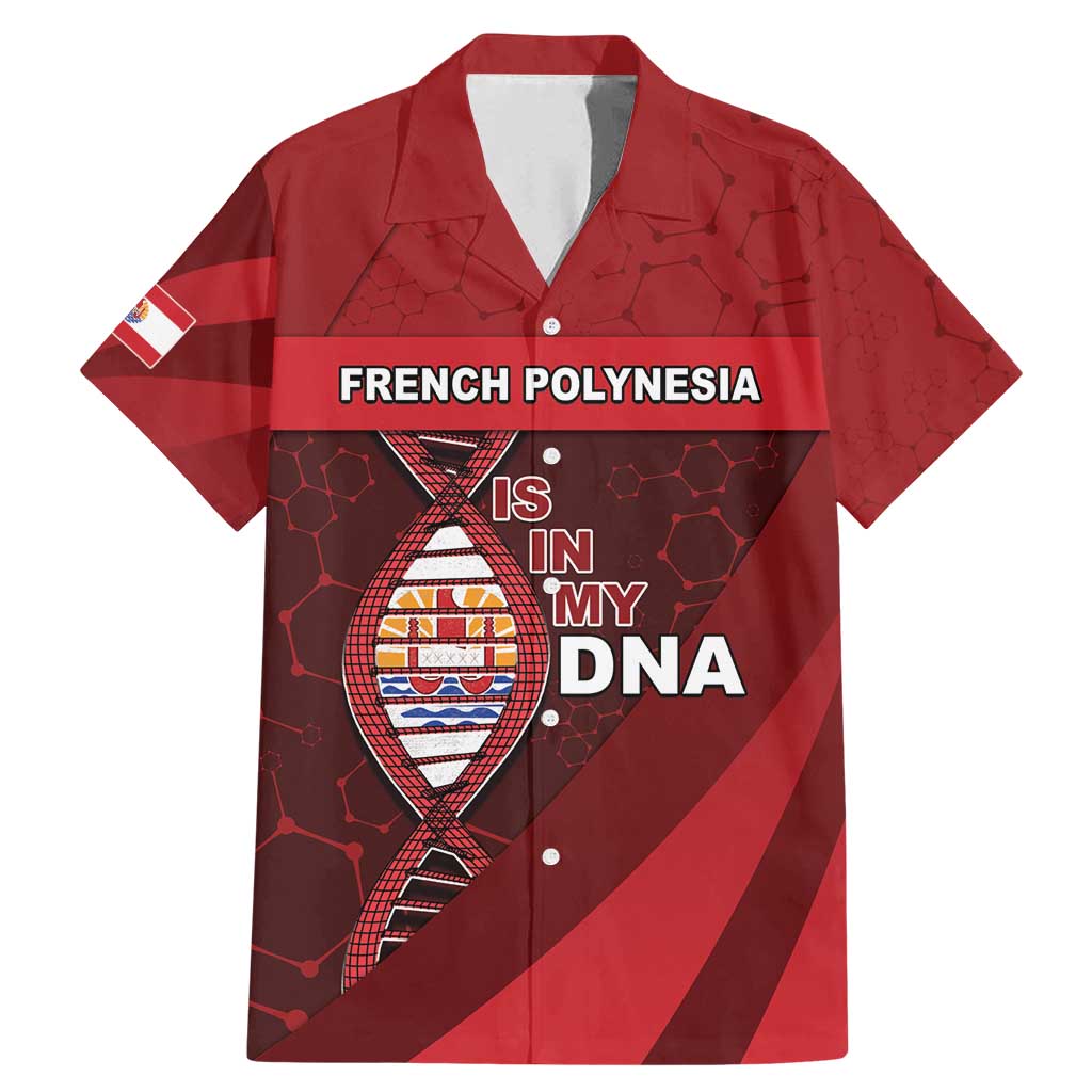 French Polynesia Is In My DNA Family Matching Mermaid Dress and Hawaiian Shirt DT05 Dad's Shirt - Short Sleeve Red - Polynesian Pride