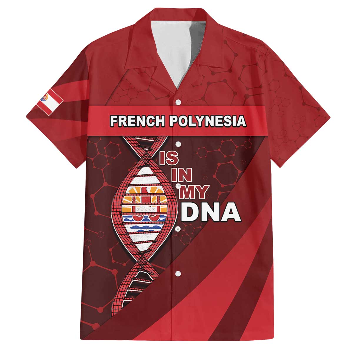 French Polynesia Is In My DNA Family Matching Off The Shoulder Long Sleeve Dress and Hawaiian Shirt - Polynesian Pride