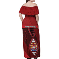 French Polynesia Is In My DNA Family Matching Off Shoulder Maxi Dress and Hawaiian Shirt - Polynesian Pride