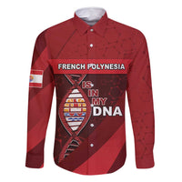 French Polynesia Is In My DNA Family Matching Summer Maxi Dress and Hawaiian Shirt DT05 Dad's Shirt - Long Sleeve Red - Polynesian Pride