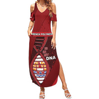 French Polynesia Is In My DNA Family Matching Summer Maxi Dress and Hawaiian Shirt DT05 Mom's Dress Red - Polynesian Pride