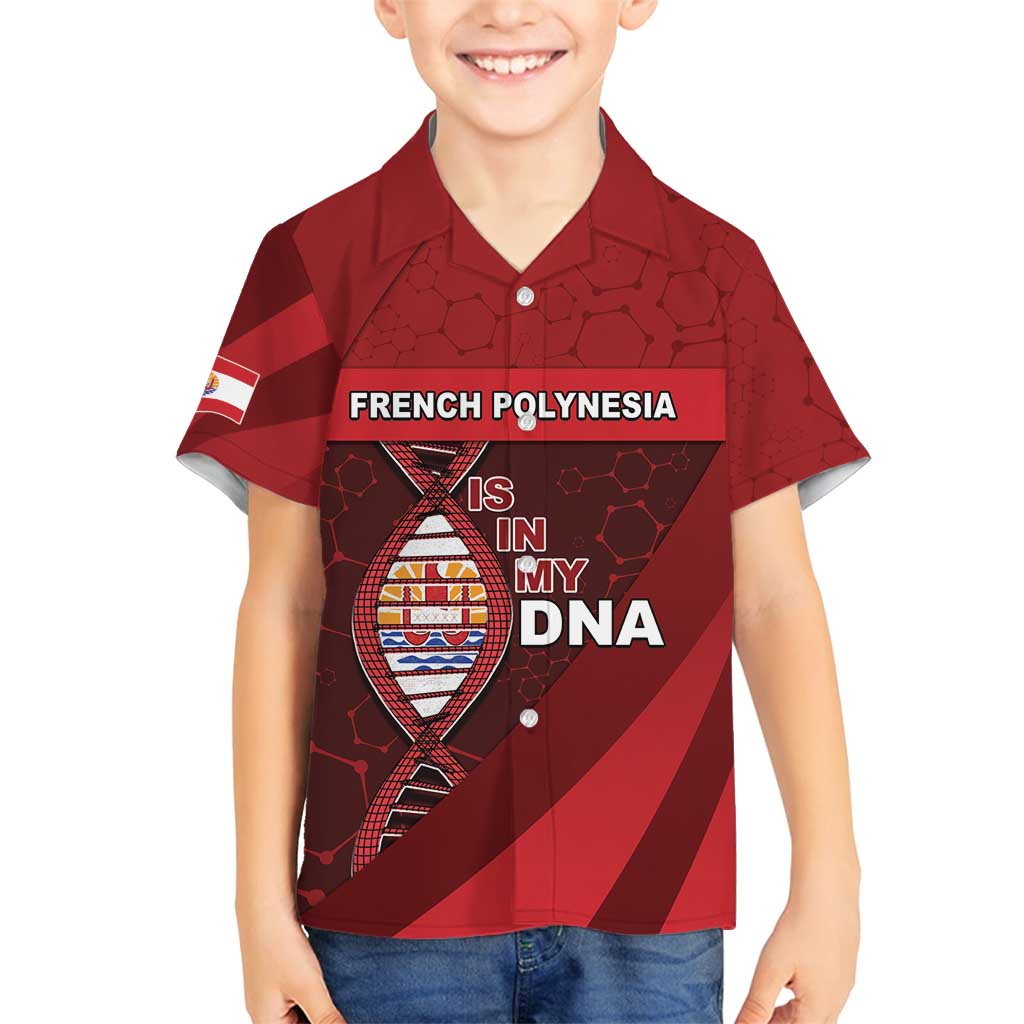French Polynesia Is In My DNA Family Matching Summer Maxi Dress and Hawaiian Shirt DT05 Son's Shirt Red - Polynesian Pride
