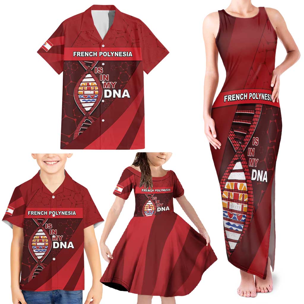 French Polynesia Is In My DNA Family Matching Tank Maxi Dress and Hawaiian Shirt DT05 - Polynesian Pride