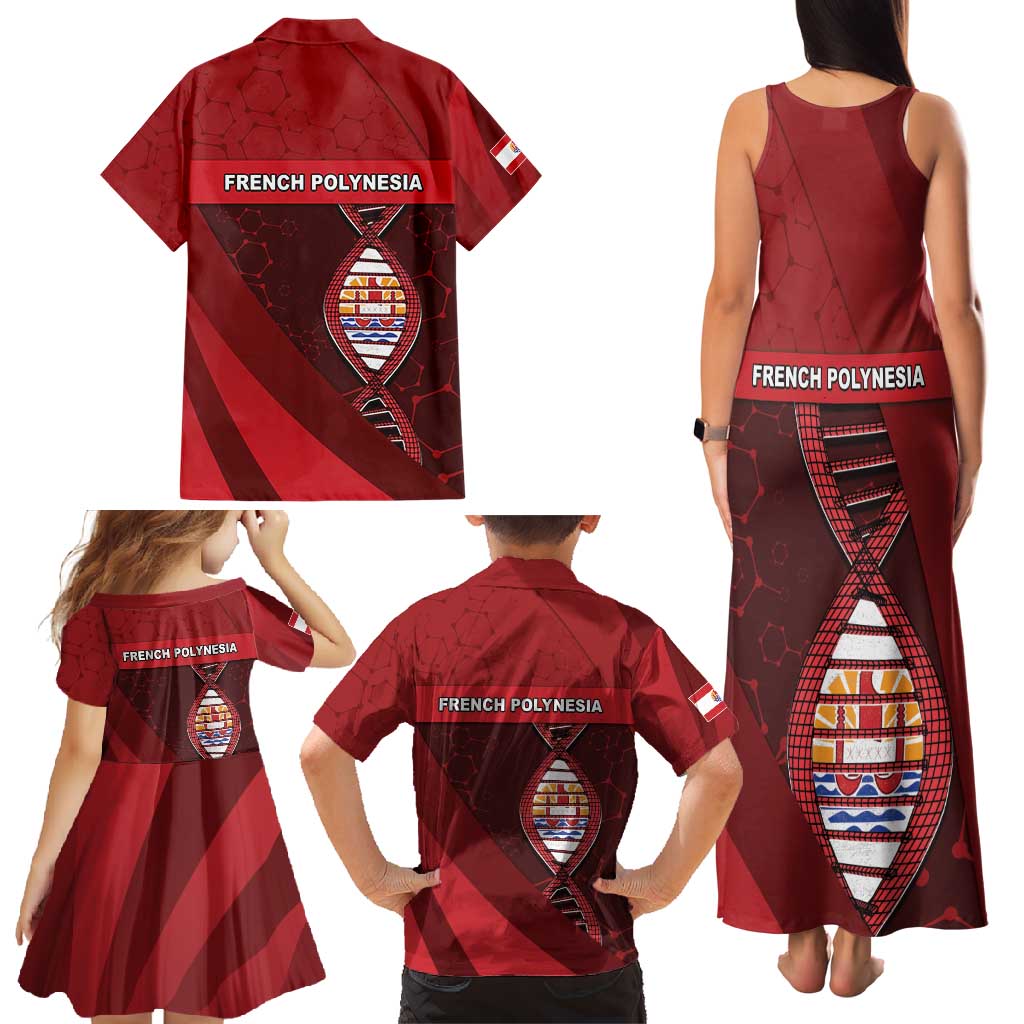 French Polynesia Is In My DNA Family Matching Tank Maxi Dress and Hawaiian Shirt DT05 - Polynesian Pride
