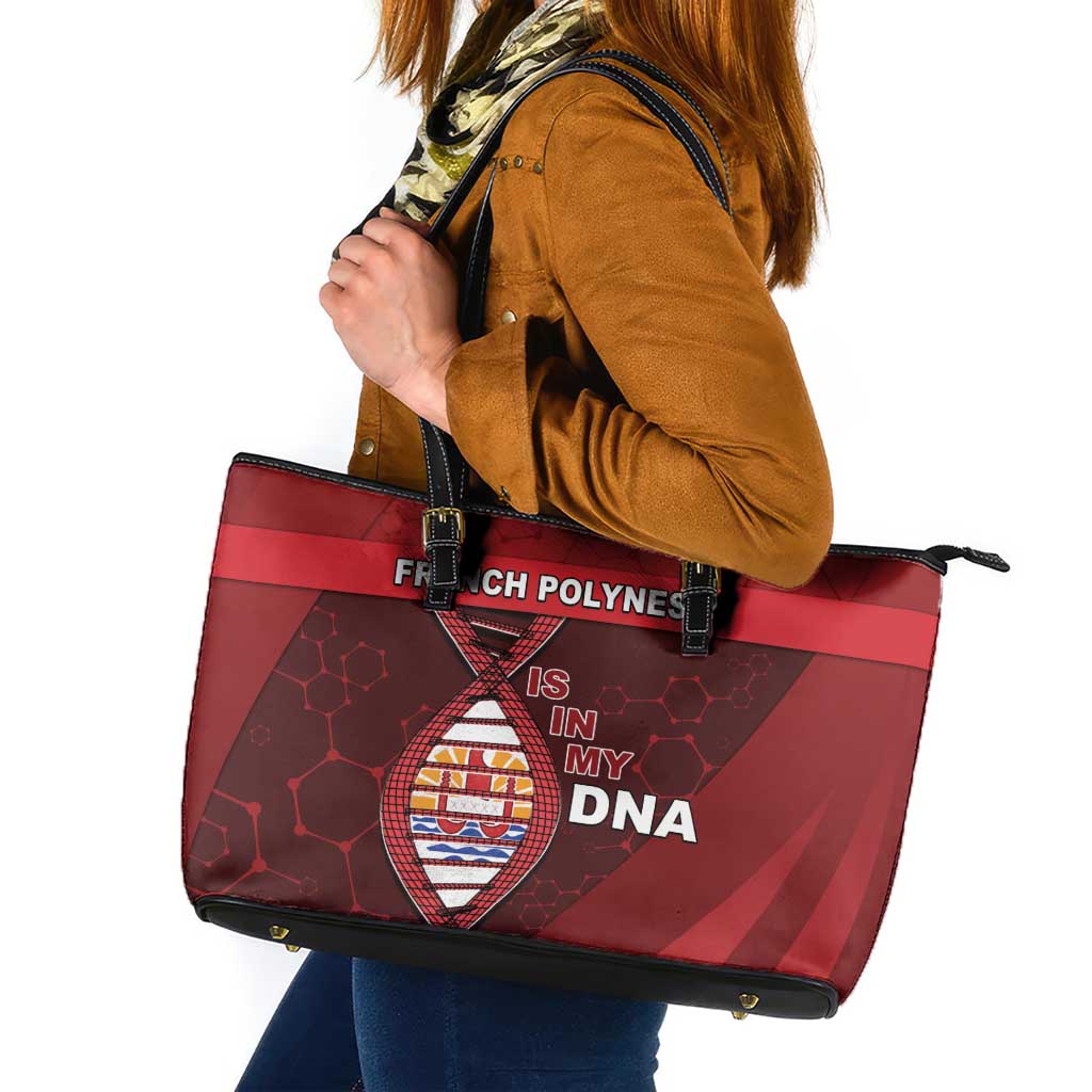 French Polynesia Is In My DNA Leather Tote Bag - Polynesian Pride