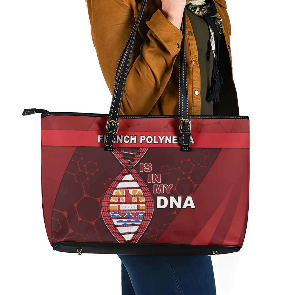 French Polynesia Is In My DNA Leather Tote Bag - Polynesian Pride