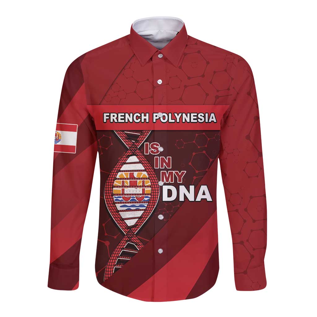 French Polynesia Is In My DNA Long Sleeve Button Shirt DT05 Unisex Red - Polynesian Pride