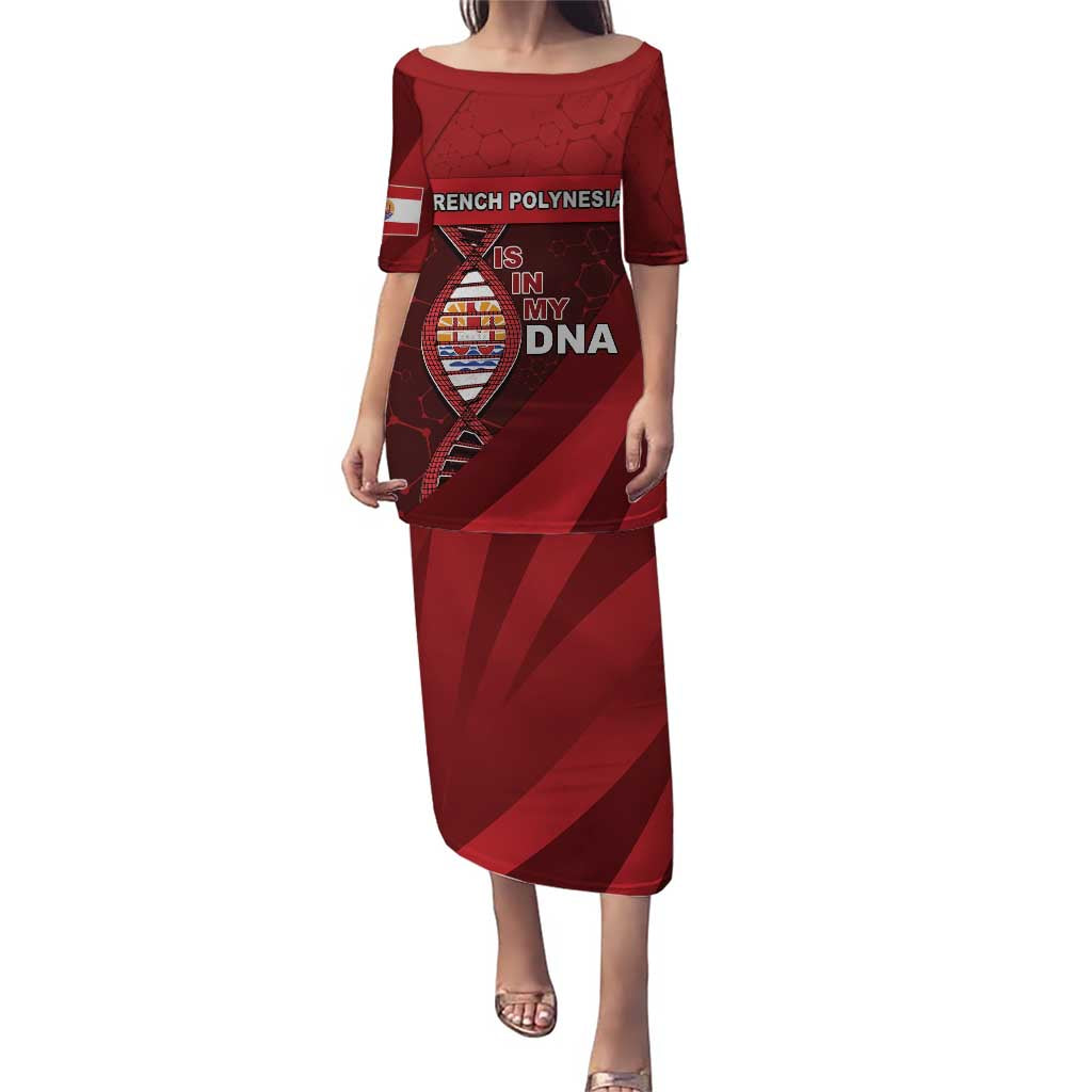French Polynesia Is In My DNA Puletasi DT05 Long Dress Red - Polynesian Pride